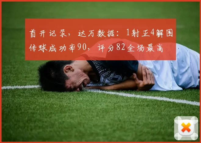 首开记录,达万数据:1射正4解围传球成功率90,评分82全场最高
